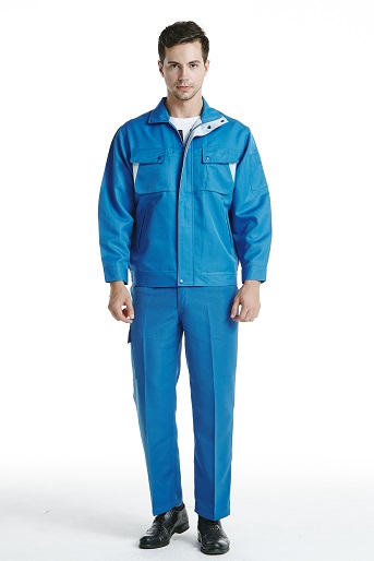 寶藍(lán)色滌棉防靜電工作服